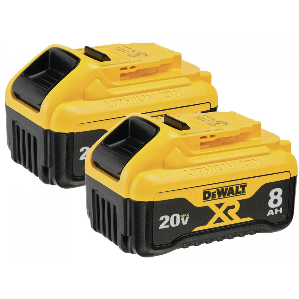 DeWalt DCB208-2 20V MAX* 8AH XR Lithium Ion Battery, 2 Pack - Mactool Shop