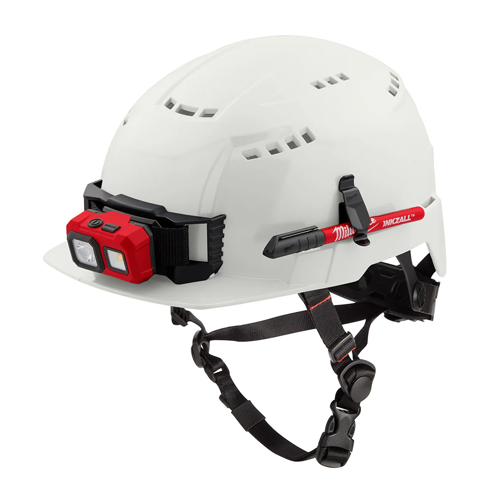 Milwaukee 48-73-1320 BOLT White Front Brim Safety Helmet (USA) - Type 2, Class C, Vented - Mactool Shop