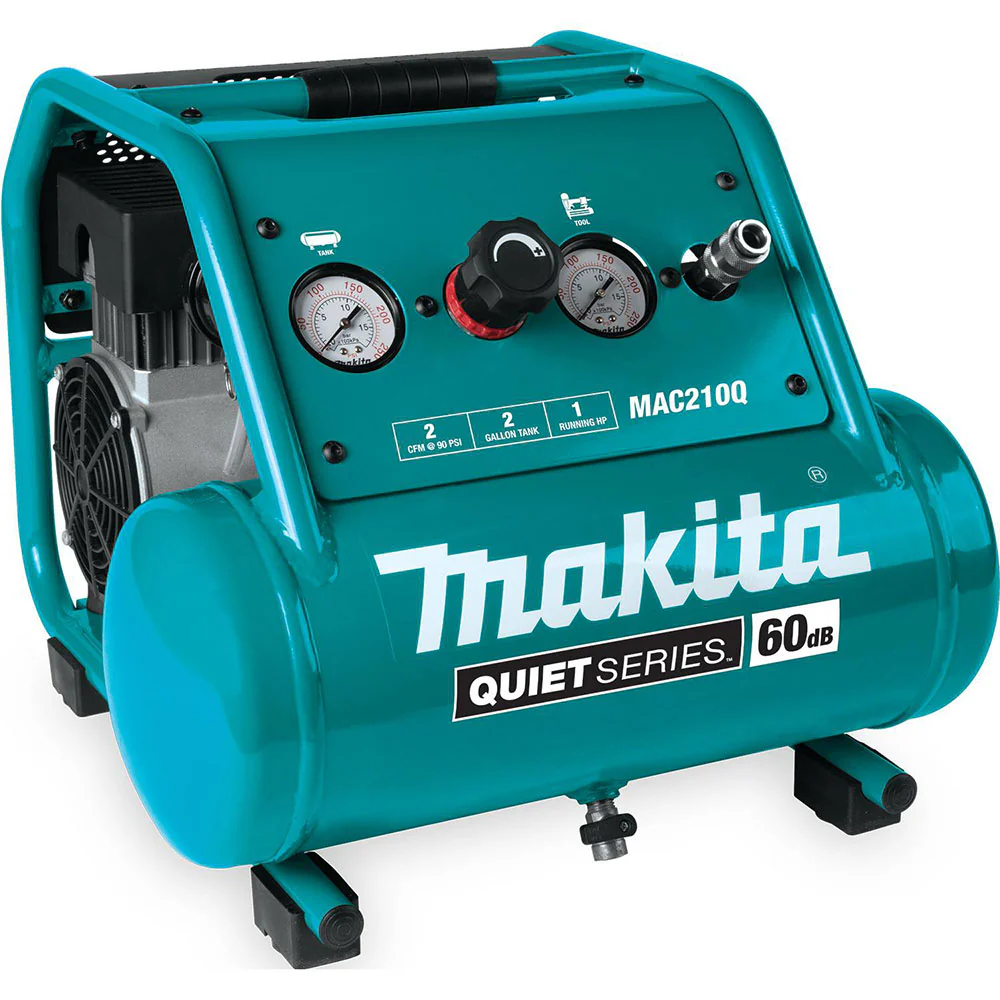 Makita MAC210Q Quiet Series, 1 HP, 2 Gallon Electric Air Compressor - Mactool Shop