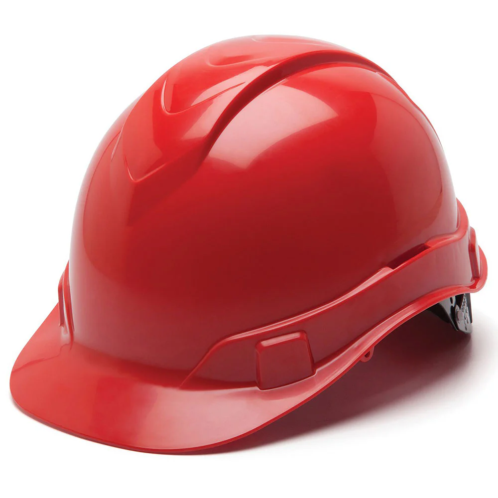 Pyramex HP46120 Ridgeline Hard Hat, Red Cap Style 6 Pt Ratchet Suspension - Mactool Shop
