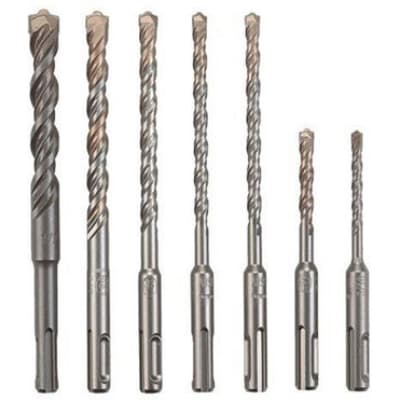 Bosch HCK001 7-Piece S4 SDS Plus Rotary Hammer Drill Bit Set, 2 Cutter - Mactool Shop