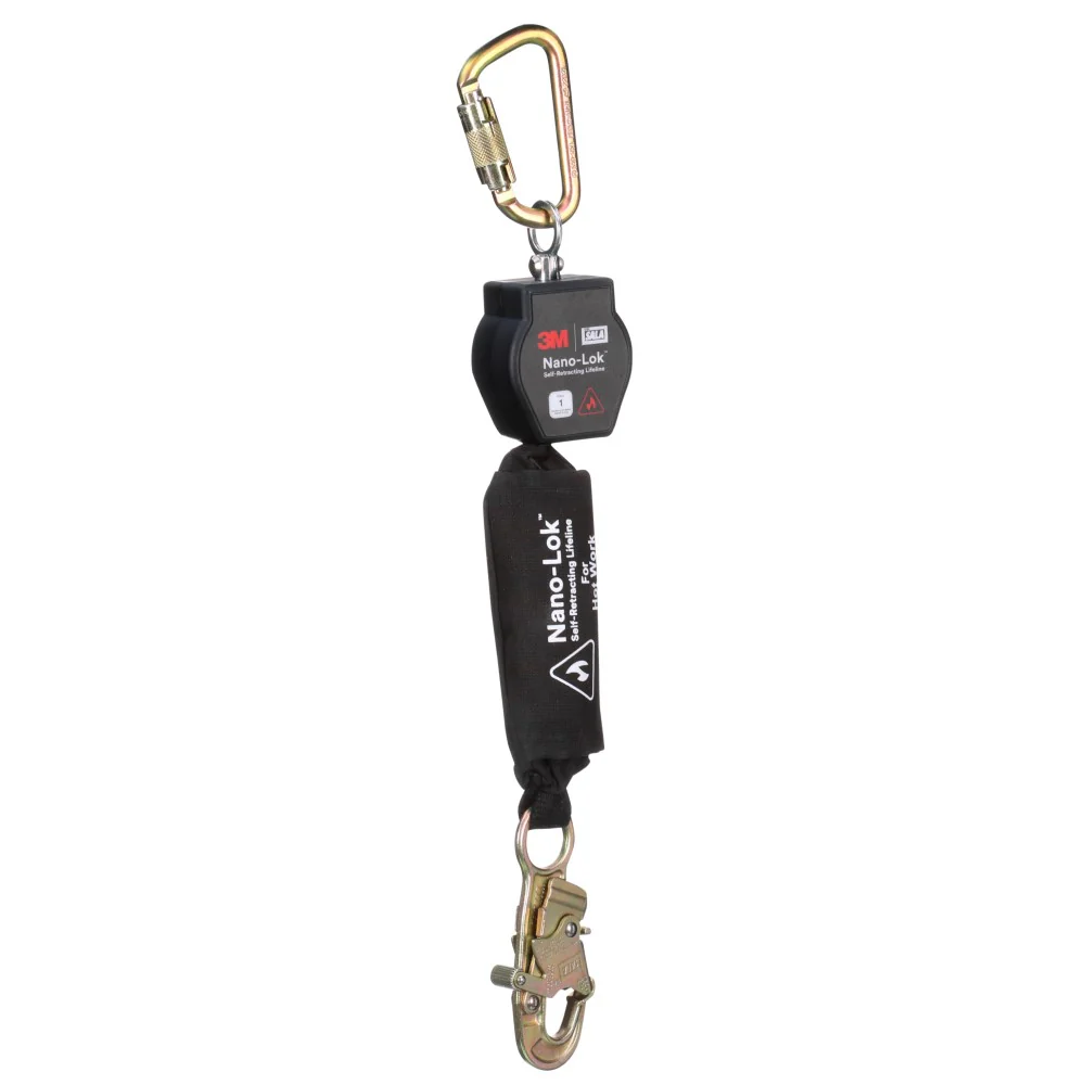 DBI Sala 3100562 Nano-Lok Hot Work Self-Retracting Lifeline with Carabiner, Web, Steel Snap Hook, 6' - Mactool Shop