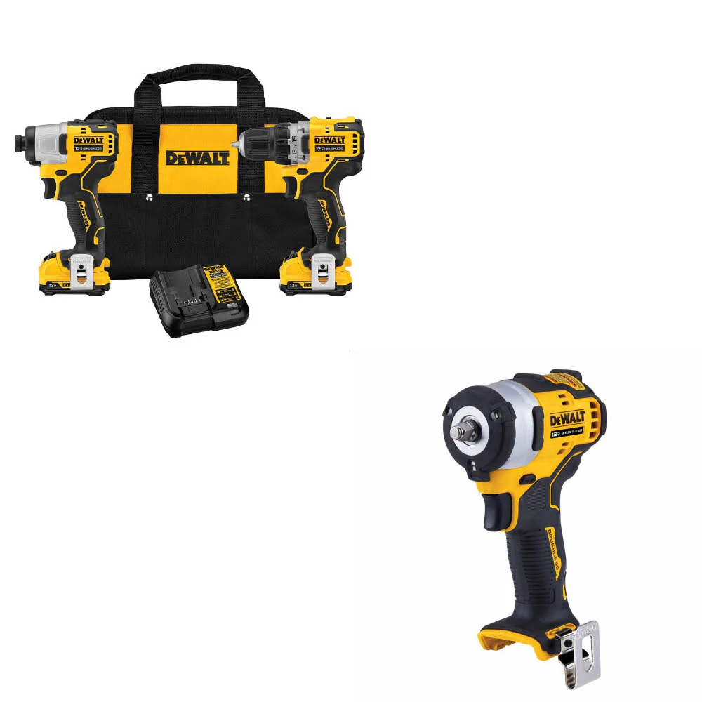 DeWalt DCK221F2 12V MAX 2-Tool Combo Kit w/ FREE DCF903B 12V MAX Impact Wrench - Mactool Shop