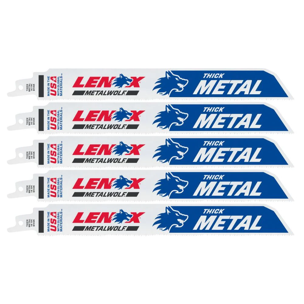Lenox 201789114R METALWOLF 9 in. 14 TPI WAVE EDGE Reciprocating Saw Blade (5 PK) - Mactool Shop