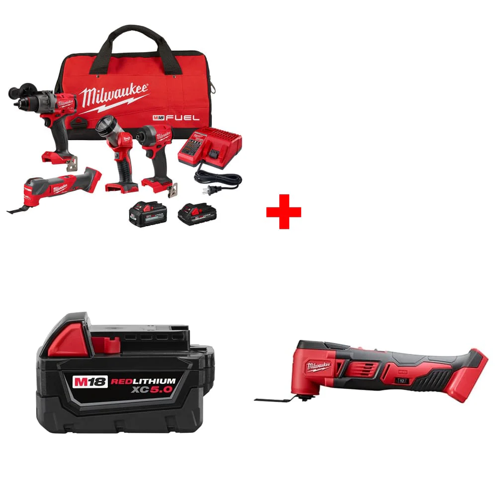 Milwaukee 3698-24MT M18 4-Tool Combo Kit w/ FREE Battery Pack & Multi-Tool - Mactool Shop