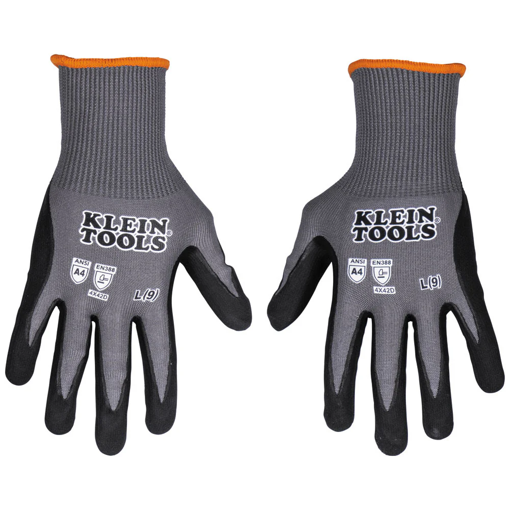 Klein 60587 Knit Dipped Gloves, Cut Level A4, Touchscreen, Small, 2-Pair - Mactool Shop