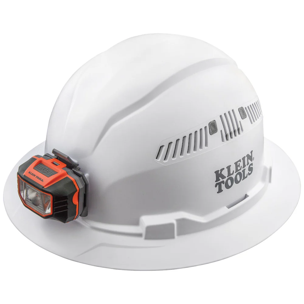 Klein 60407 Hard Hat, Vented, Full Brim with Headlamp - Mactool Shop