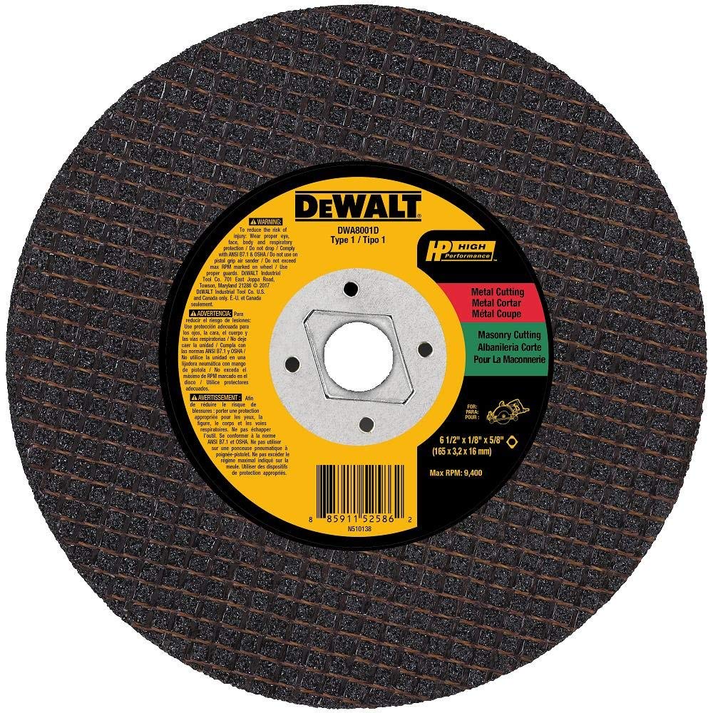 Dewalt DWA8001D 6-1/2 x 1/8 T1 Metal/Concrete Saw Blade - Mactool Shop