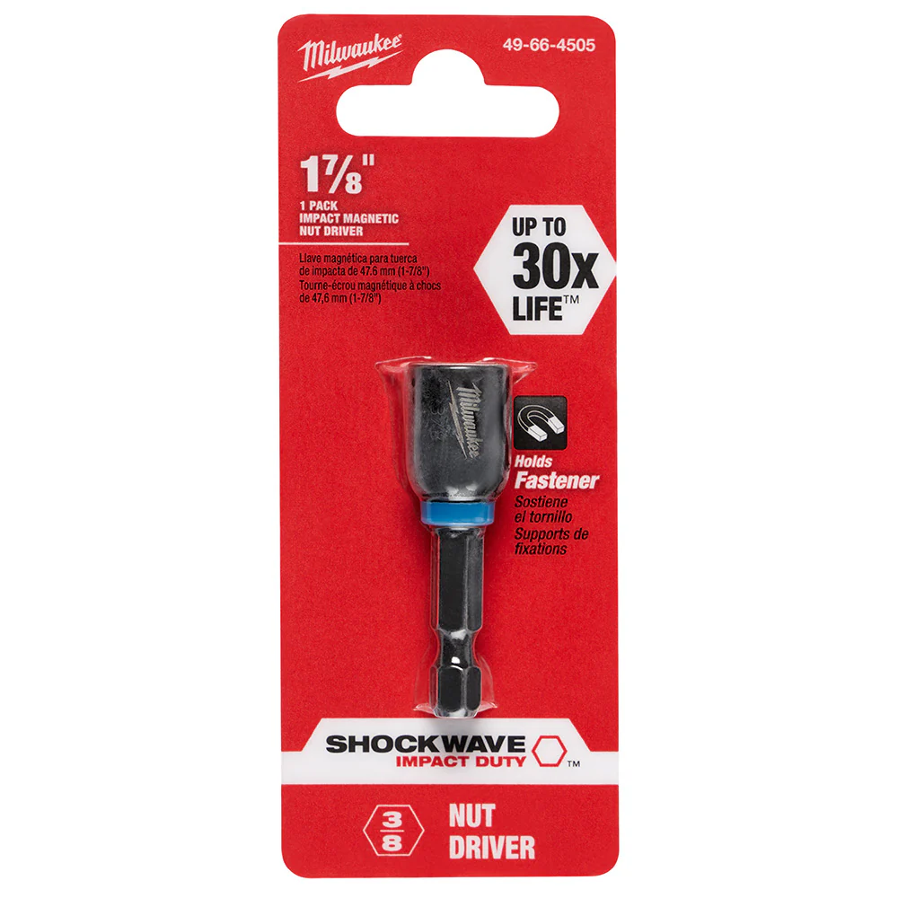 Milwaukee 49-66-4505 SHOCKWAVE 3/8 X 1-7/8 Impact Magnetic Nut Driver - Mactool Shop