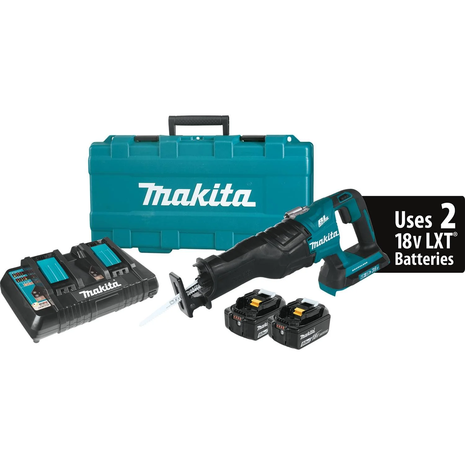 Makita XRJ06PT 18V X2 LXT (36V) Brushless Cordless Recipro Saw Kit - Mactool Shop