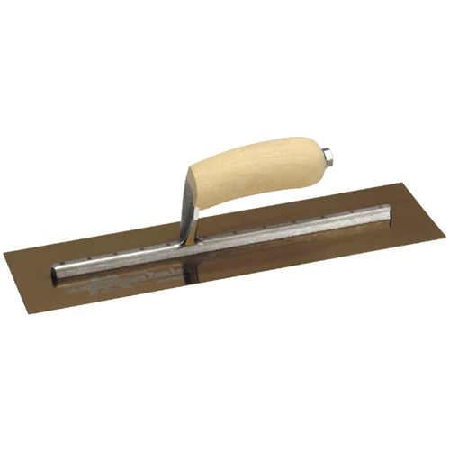 MarshallTown MXS73GS 13403 - 14 X 4 3/4 GS Finishing Trowel Curved Wood Handle - Mactool Shop
