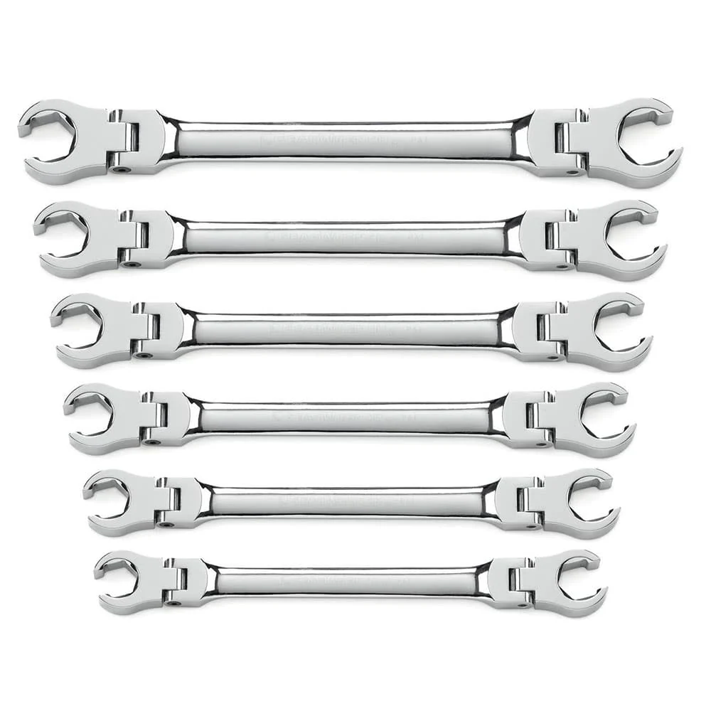 GearWrench 81911D 6 Pc. Flex Head Flare Nut Metric Wrench Set - Mactool Shop