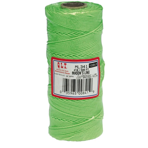 MarshallTown ML341 10841 - Braided Nylon Mason's Line 500' Fl. Green, Size 18 6