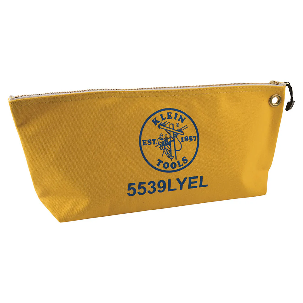 Klein Tools 5539LYEL Canvas Bag with Zipper, Large Yellow - Mactool Shop