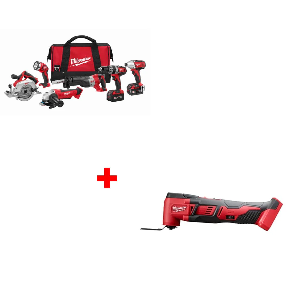 Milwaukee 2696-26 M18 6-Tool Combo Kit w/ FREE 2626-20 M18 Multi-Tool Bare, 2pk - Mactool Shop