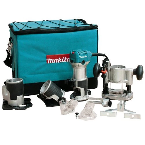 Makita RT0701CX3 1-1/4 HP Compact Router Kit with Dust Collection Attachments - Mactool Shop