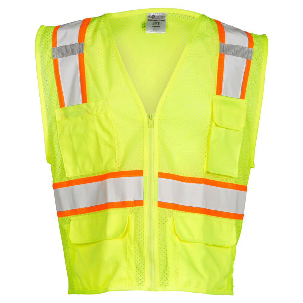 ML Kishigo 1195-XL All Mesh Lime Safety Vest Class 2, X-Large - Mactool Shop