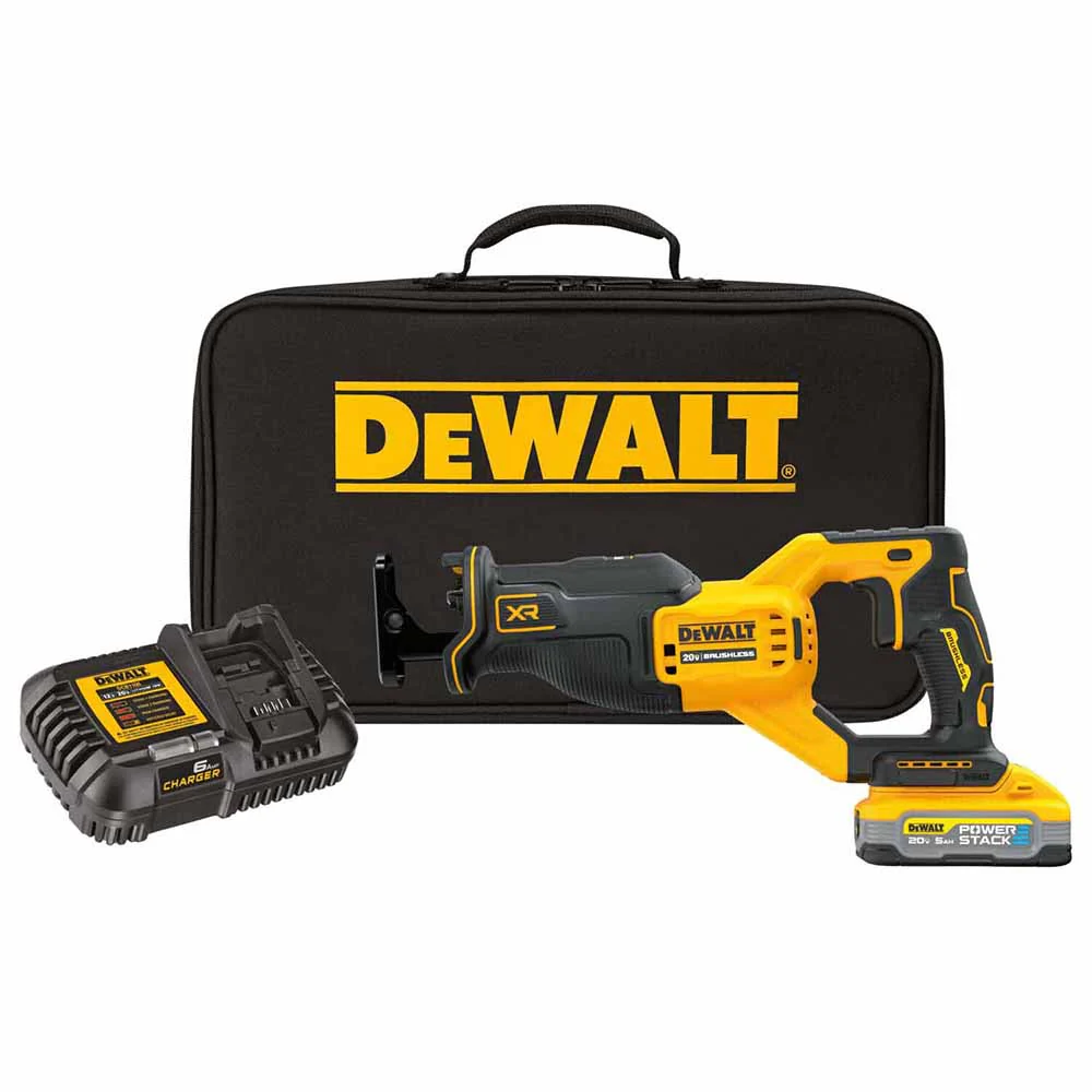 DeWalt DCS382H1 20V Max XR Brushless Cordless Reciprocating Saw Kit With Dewalt Powerstack 5.0 Ah Battery - Mactool Shop