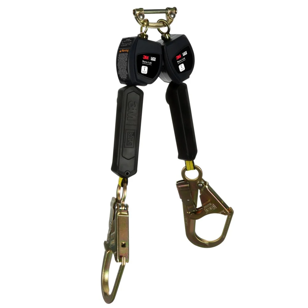 DBI Sala 3100551 Nano-Lok Personal Twin-Leg Self Retracting Lifeline, Web Steel Rebar Hook, 6', Class 1, ANSI - Mactool Shop