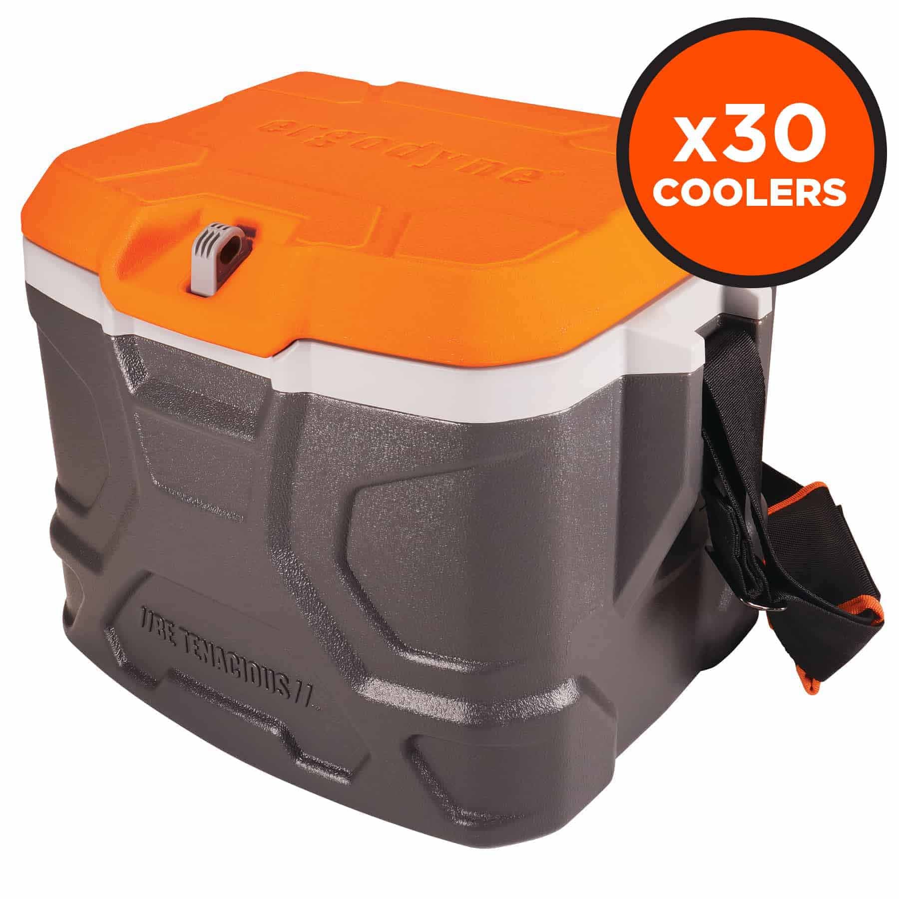 Ergodyne 13172 5170 Pallet of 30 Orange and Gray Industrial Hard Sided Cooler - 17 qt - Mactool Shop