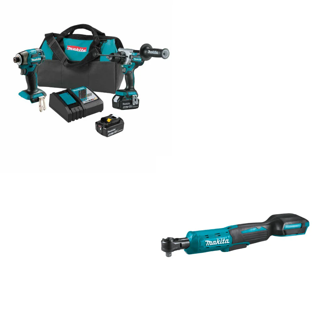 Makita XT297T 18V LXT Li-Ion 2 Pc. Combo Kit W/ FREE XRW01Z 18V LXT Ratchet - Mactool Shop