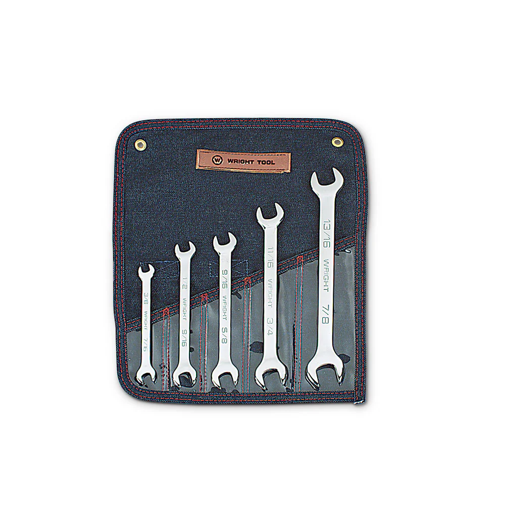 Wright Tool 735 Open End Wrench 5 Piece Set - Full Polish 3/8