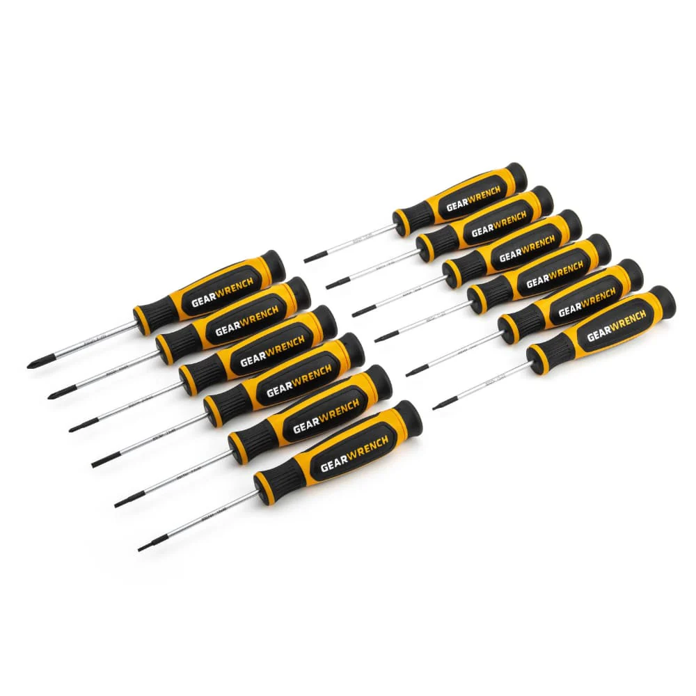 GearWrench 80057H 12 Pc. Phillips/Slotted/Torx Mini Dual Material Screwdriver Set - Mactool Shop