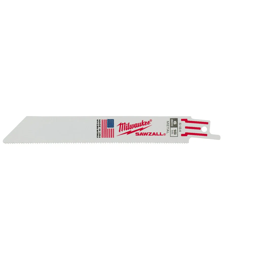 Milwaukee 48-00-8184 Super Sawzall Blade 18 Teeth per Inch 6-Inch Length, 25 Pack - Mactool Shop