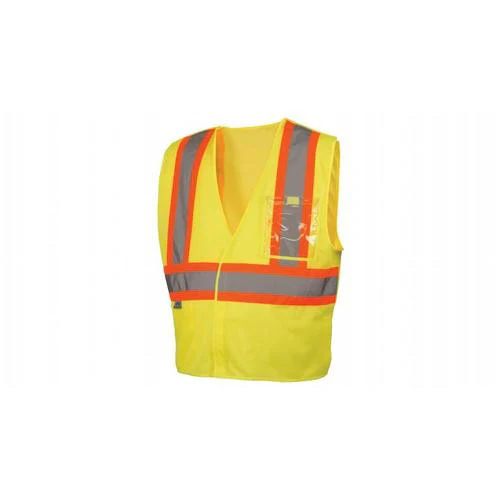 Pyramex RVHL2710BRX2 Safety Vest - Hi-Vis Lime with 5 Point Break - Size 2X Large - Mactool Shop