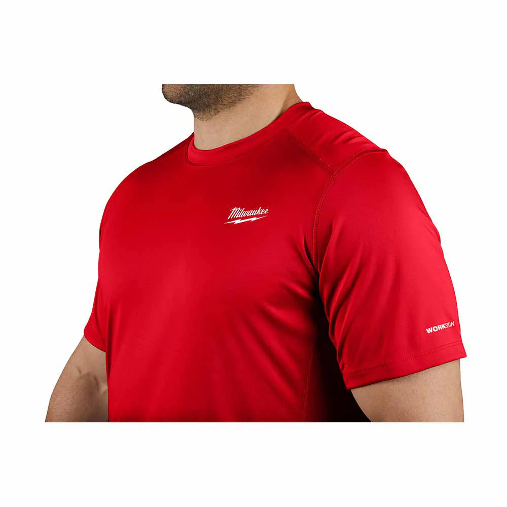 Milwaukee 414R WORKSKIN Lightweight Performance Shirt - Short Sleeve - Red - Mactool Shop