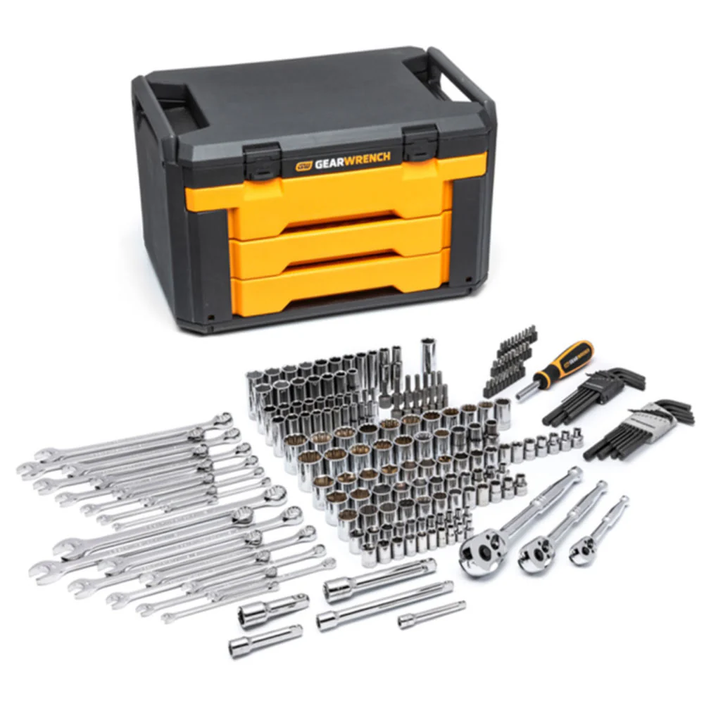 GearWrench 80940 219 Pc. Mechanics Tool Set in 3 Drawer Storage Box - Mactool Shop