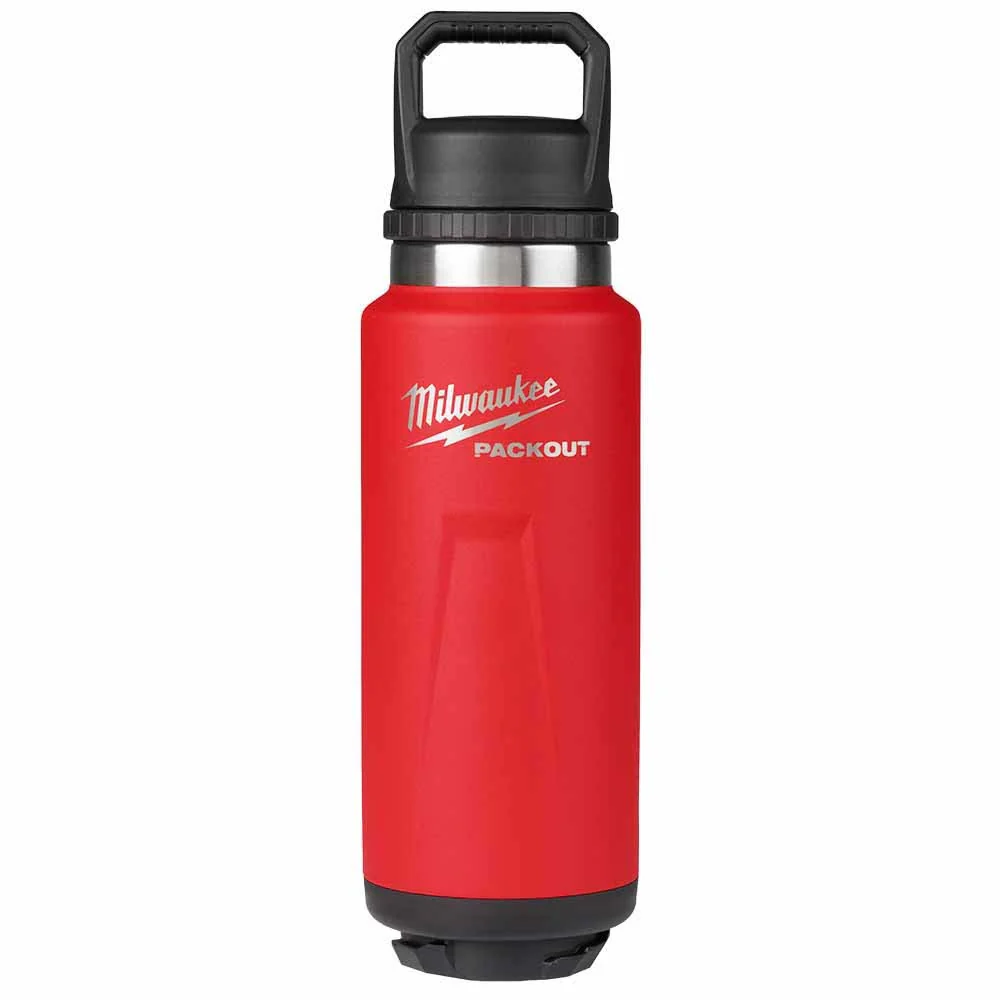 Milwaukee 48-22-8397R PACKOUT 36oz Insulated Bottle with Chug Lid - Red - Mactool Shop