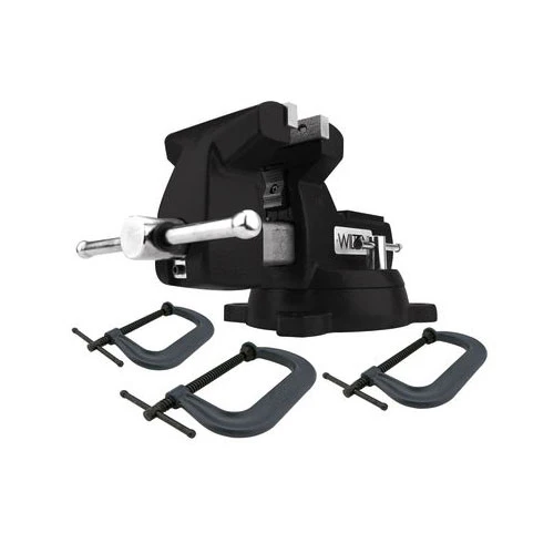Wilton WL9-21500K 746 Mechanics Vise and 3-Pcs C-Clamp Holding Strong Kit - Mactool Shop