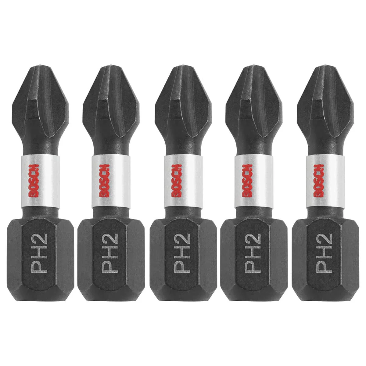 Bosch ITPH2105 5 pc. Impact Tough 1 In. Phillips #2 Insert Bits - Mactool Shop
