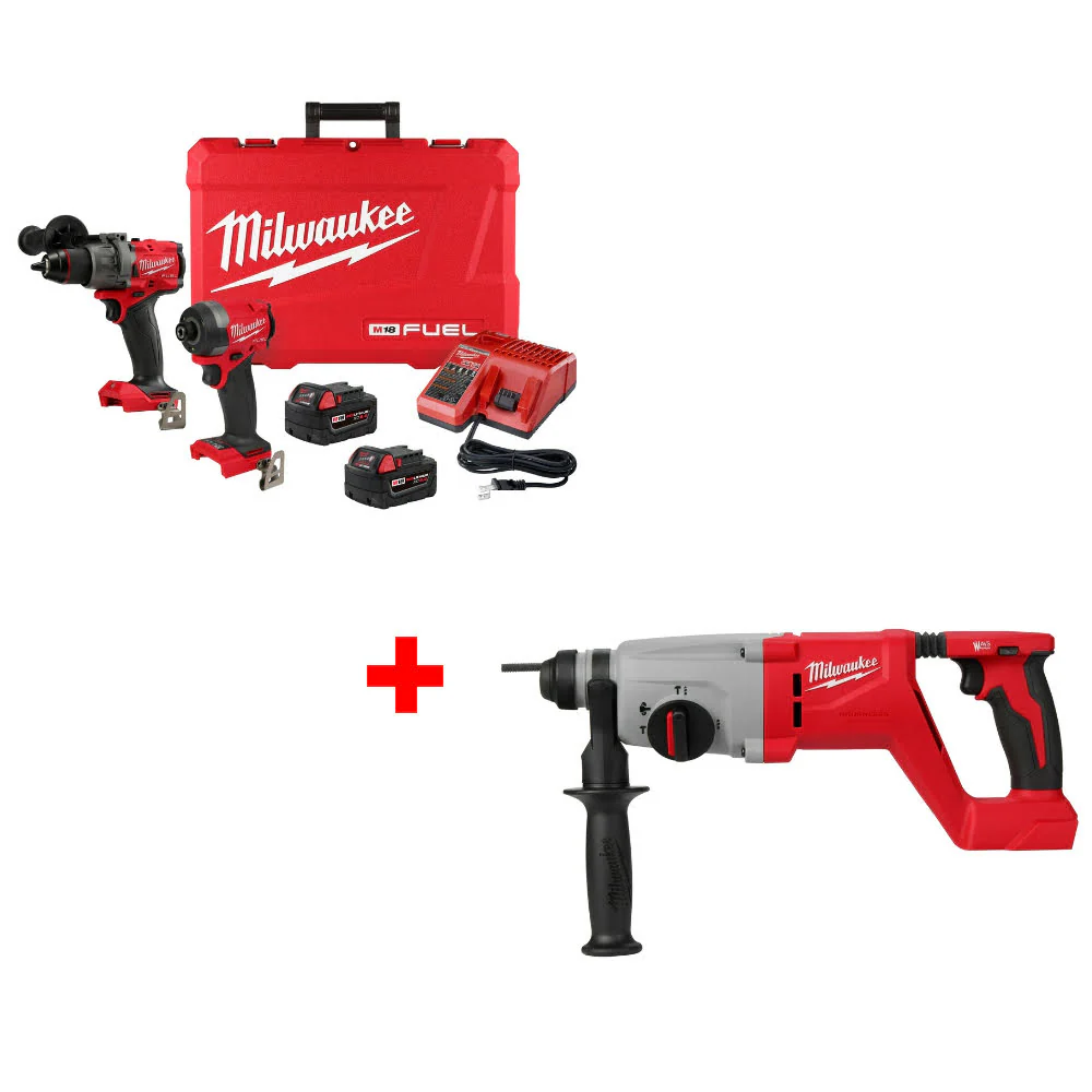 Milwaukee 3697-22 M18 FUEL 2-Tool Combo Kit W/ FREE 2613-20 M18 1