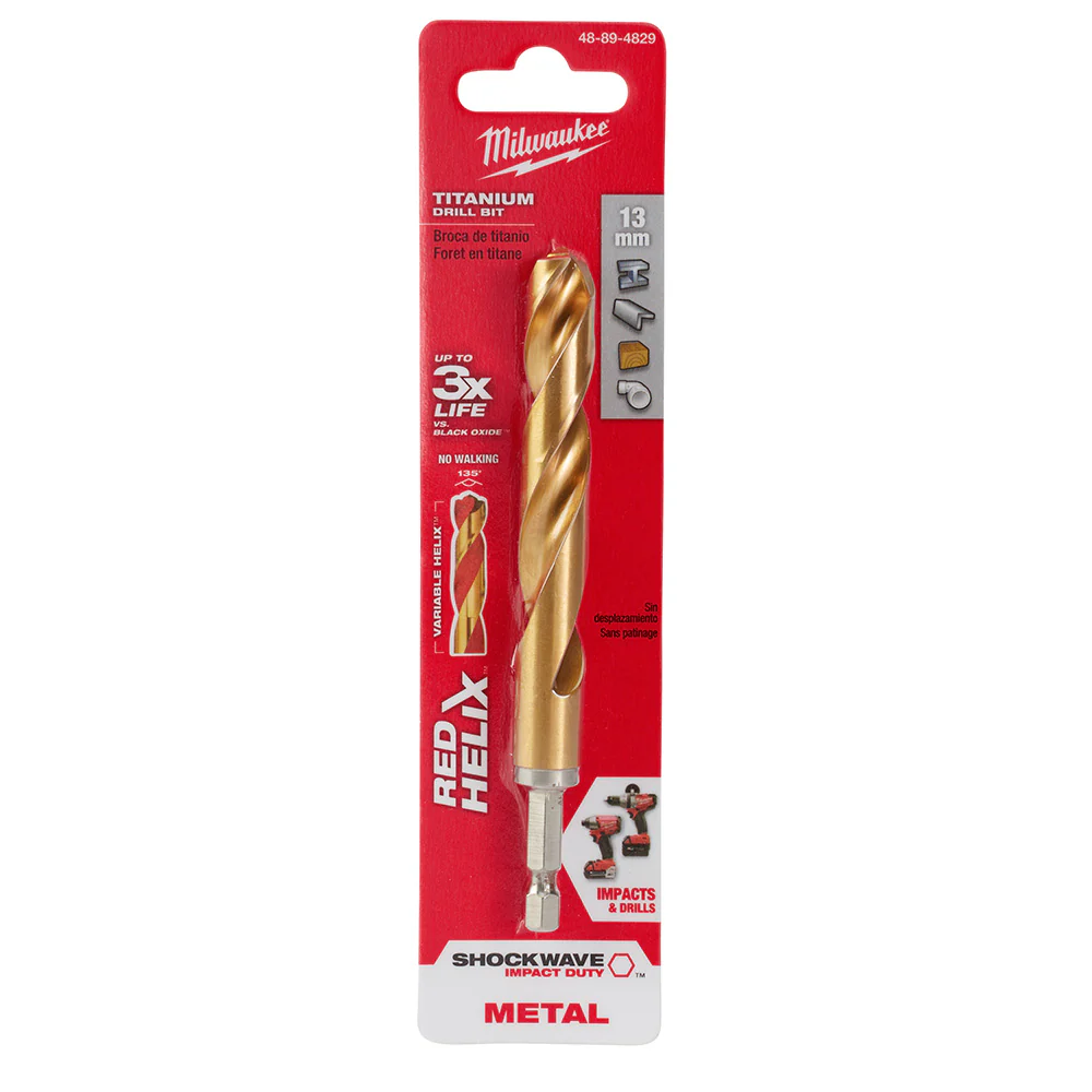 Milwaukee 48-89-4829 13mm Metric Titanium SHOCKWAVE™ Red Helix Bit - Mactool Shop